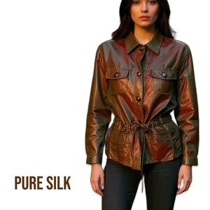 PURE SILK - SHINNY JACKET -  MEDIUM